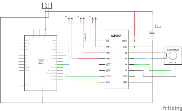 Schrittmotor ansteuern mit Arduino + A4988